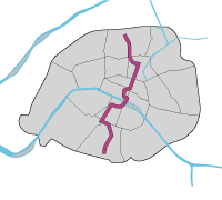 パリのメトロ4号線路線図