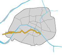 パリのメトロ10号線路線図