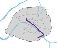 パリのメトロ14号線路線図