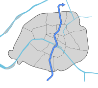 パリのメトロRERB号線路線図