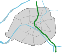 パリのメトロRERD号線路線図
