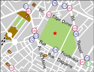 モンパルナス墓地地図