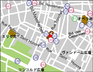 マドレーヌ寺院地図