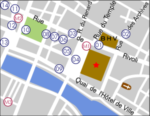 パリ市庁舎地図