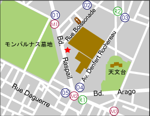 カルティエ財団現代美術館地図